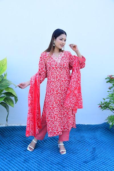 Ready made Cotton Blend Suit